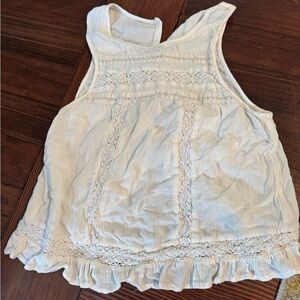 Socialite Cream Tank Top with Open Back